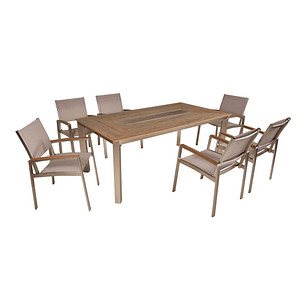 Garden Pleasure Sitzgruppe Florence, silber Kunststoff, Metall, 7-teilig