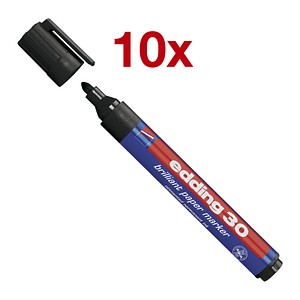 EDDING Pigmentmarker 30 Rund Schwarz (4-30001) Strichbreite 1,5-3mm