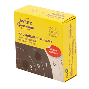 AVERY Zweckform Schußpflaster, schwarz, Durchmesser: 19 mm