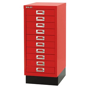BISLEY MultiDrawer™ L2910S Schubladenschrank kardinalrot mit 10 Schubladen 27,8 x 38,0 x 67,0 cm