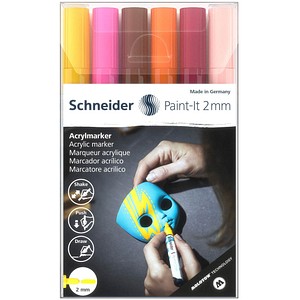 6 Schneider Paint-It 310 V3 Acrylstifte farbsortiert 2,0 mm