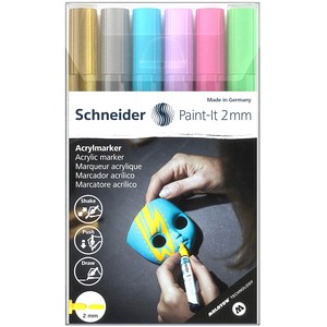 6 Schneider Paint-It 310 V2 Acrylstifte farbsortiert 2,0 mm