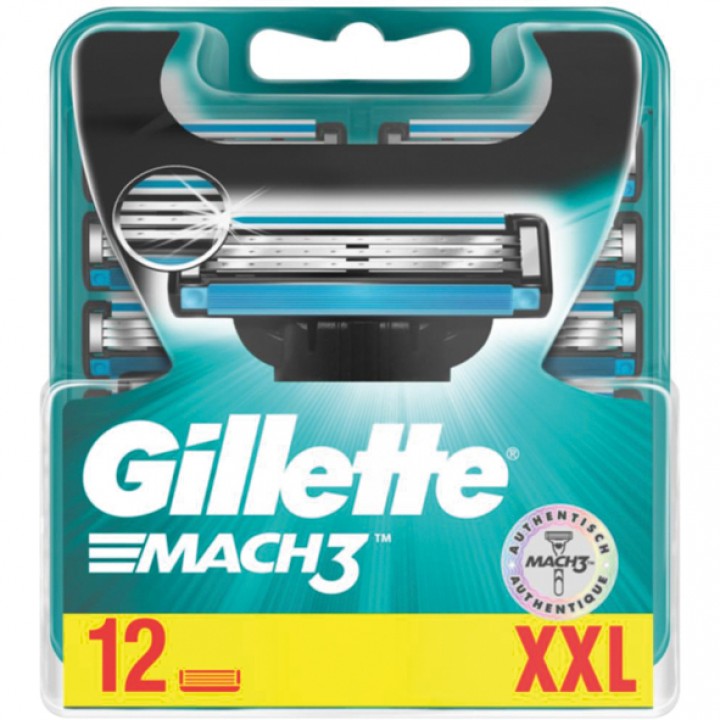 Gillette Mach3 Rasierklingen | 12er Pack Rasierklingen bis zu 15-mal nutzbar Gillette Mach3 Rasierklingen | 12er Pack Rasierklingen bis zu 15-mal nutzbar