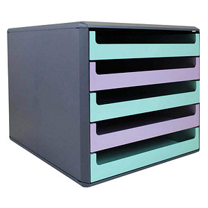 M&M Schubladenbox  minze, lavendel 30057675BE, DIN A4 mit 5 Schubladen