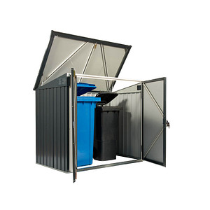 tepro Mülltonnenbox, anthrazit/weiß tepro Mülltonnenbox, anthrazit/weiß