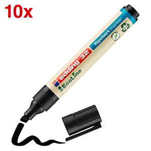 10 edding 32 Ecoline Flipchart-Marker schwarz 1,0 - 5,0 mm