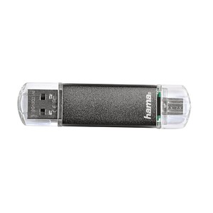 FlashPen "Laeta Twin", USB 2.0, 128GB, 10MB/s, Grau