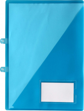 EXXO by HFP Angebotsmappen A4 / Einlegemappen / Sichttaschen A4, aus PP, mit Abheftvorrichtung, Visitenkartenhalter und Innentasche, Farbe: transparent blau - 10 Stück