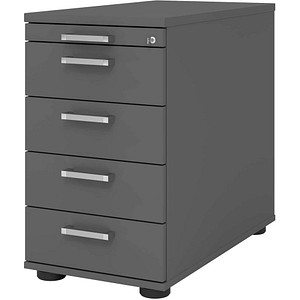 HAMMERBACHER Solid SC50 Standcontainer grafit 5 Auszüge 42,8 x 80,0 x 72,0 - 76,0 cm