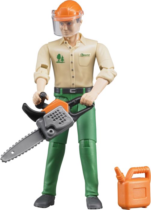 bruder bworld 60030 Forstarbeiter mit Zubehör Spielfigur