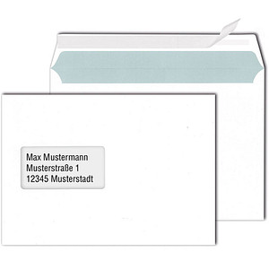 MAYER KUVERT MAILmedia Briefumschläge C5, haftklebend, mit Fenster, weiß - für 