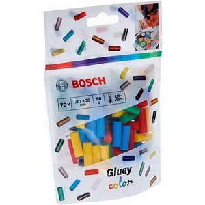 BOSCH 2608002005 - Heißklebestick O 7 mm für GLUEY Color 70 Stück (2608002005)