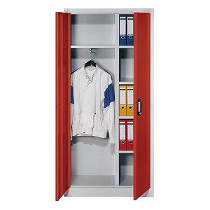 CP Stahlschrank C 2000 Acurado 9260-30 lichtgrau, rubinrot 93,0 x 40,0 x 195,0 cm, aufgebaut