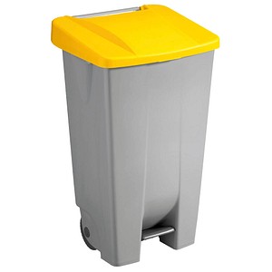 helit Tret-Abfalleimer "the step chief", 120 Liter, gelb