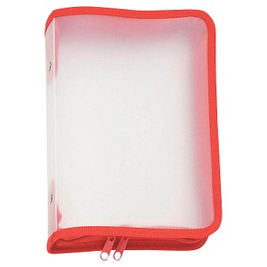 FolderSys Reißverschlussbeutel A5 transparent/rot 0,5 mm