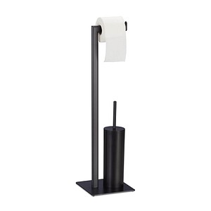 relaxdays WC-Garnitur schwarz Metall