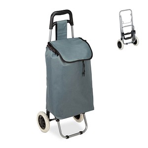 relaxdays Einkaufstrolley Aluminium grau relaxdays Einkaufstrolley Aluminium grau