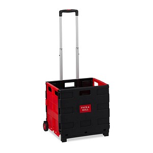 relaxdays Einkaufstrolley Kunststoff schwarz