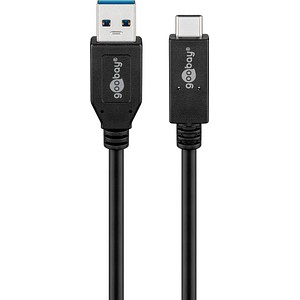 goobay USB 3.1 Gen 2 A/USB C Kabel 1,0 m schwarz