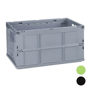 relaxdays Klappbox 60,0 l grau 58,5 x 40,0 x 31,5 cm