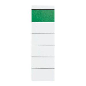 10 Ordneretiketten Grüner Balken weiß für 8,0 cm Rückenbreite