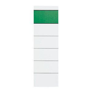 10 Ordneretiketten Grüner Balken weiß für 8,0 cm Rückenbreite