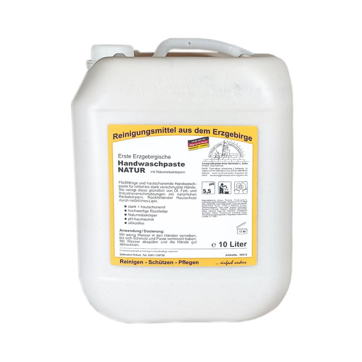 Erste Erzgebirgische Handwaschpaste NATUR | 10 Liter mit Naturreibekörpern