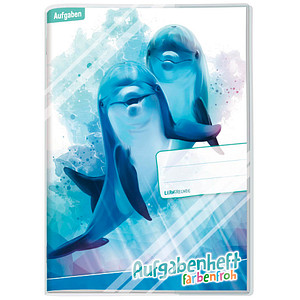 Häfft® Verlag Hausaufgabenheft Farbenfroh Delfine liniert A5 ohne Rand, 96 Blatt Häfft® Verlag Hausaufgabenheft Farbenfroh Delfine liniert A5 ohne Rand, 96 Blatt