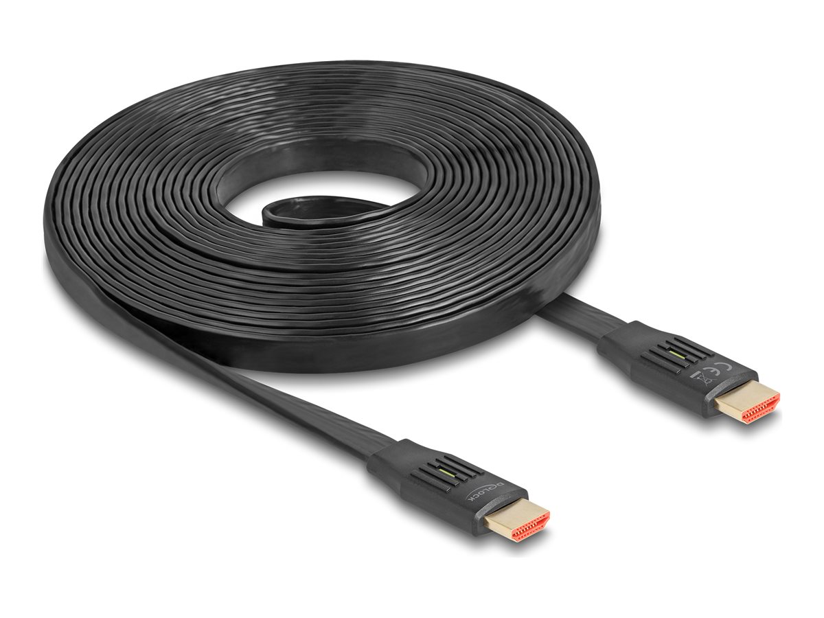 DELOCK High Speed HDMI-Flachbandkabel 48 Gps 8K 60Hz schwarz 5 Meter