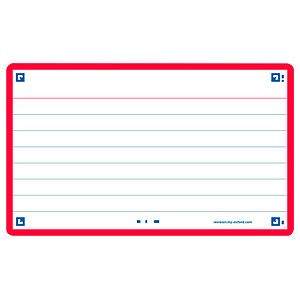 Oxford Karteikarten "Flash 2.0", 75 x 125 mm, liniert, rot