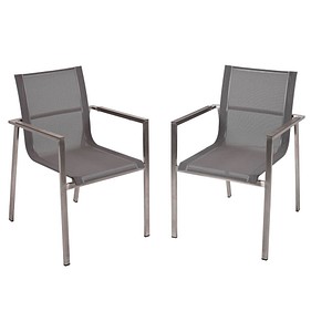 2 Garden Pleasure Gartenstühle Sienna grau