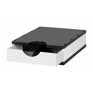STYRO Sortierstation styrodoc uno SET, 1 Fach, weiß/schwarz mit 1 System-Schubl
