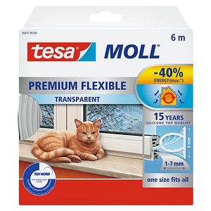 tesa tesaMOLL PREMIUM FLEXIBEL Fenster-Dichtungsband transparent 9,0 mm x 6,0 m 1 Rolle