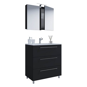 VCM my bath Badmöbel-Set Schubo 3-tlg. schwarz 60,0 x 46,0 x 86,0 cm