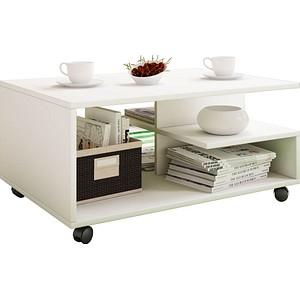 VCM my home Stango Couchtisch Holz weiß 80,0 x 50,0 x 40,0 cm