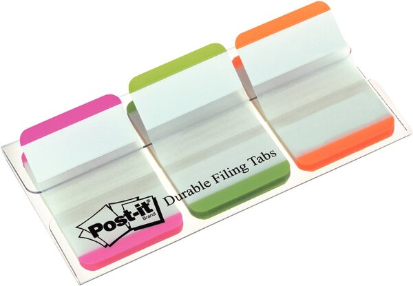 3M Post-it Index Strong, weiße Schreibfläche, 3er-Spender verstärkter Kunststof