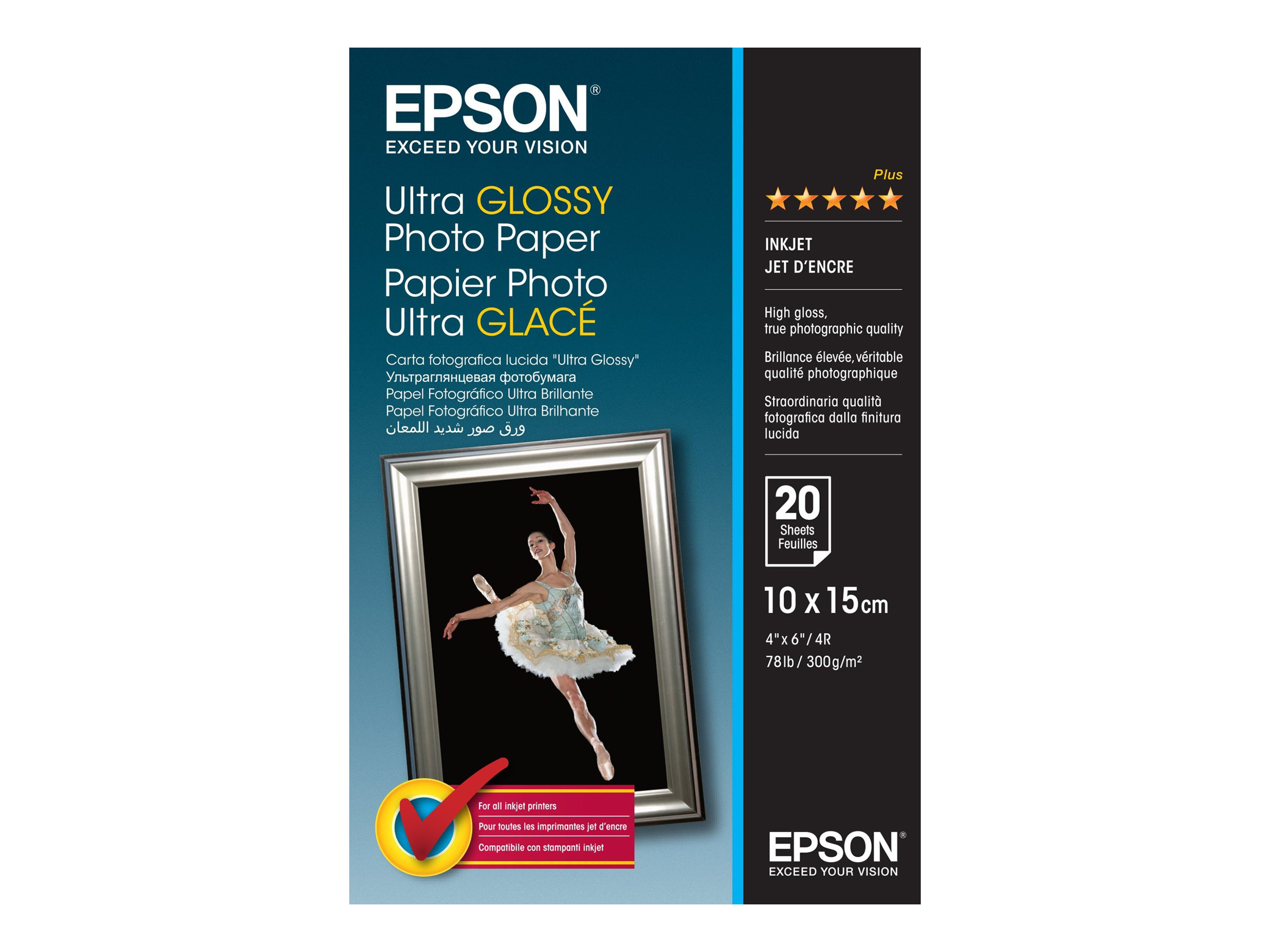 EPSON Fotopapier Ultra glossy 10x15 20Blatt für Stylus R200 R300 R320 R800 RX42