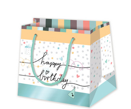SUSY CARD Geschenktüte "Happy Eco B-day Typo