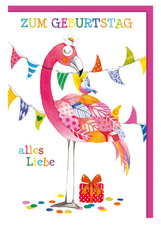 SUSY CARD Geburtstagskarte "Flamingo