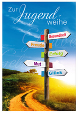 SUSY CARD Grußkarte Jugendweihe "5 Wegweiser