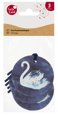 SUSY CARD Anhängerkarte rund "Swan lake dark blue"