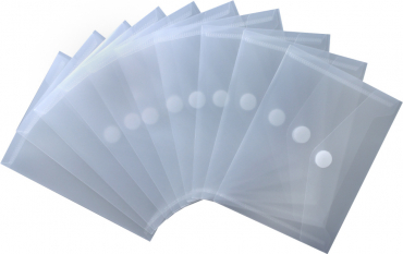 Dokumententaschen Sammelmappen Sichttaschen A6 quer transparent natur- Dokumentenmappe mit Klappe und Klettverschluss, NEUTRAL - 10 Stück Dokumententaschen Sammelmappen Sichttaschen A6 quer transparent natur- Dokumentenmappe mit Klappe und Klettverschluss, NEUTRAL - 10 Stück