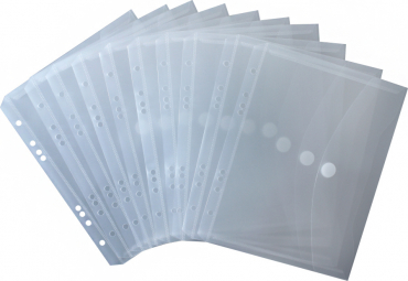 Dokumententaschen Sammelmappen Sichttaschen A5 quer transparent natur - Dokumentenmappe zum Abheften mit EURO-Lochung, Abheftrand, Klappe und Klettverschluss - 10 Stück Dokumententaschen Sammelmappen Sichttaschen A5 quer transparent natur - Dokumentenmappe zum Abheften mit EURO-Lochung, Abheftrand, Klappe und Klettverschluss - 10 Stück