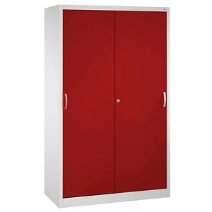 CP C 2000 Acurado Schiebetürenschrank lichtgrau, rubinrot 4 Fachböden 120,0 x 40,0 x 195,0 cm