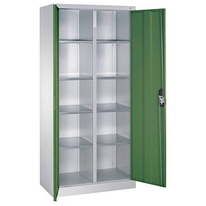 CP Stahlschrank 8921-311 lichtgrau, rededagrün 93,0 x 50,0 x 195,0 cm, aufgebaut