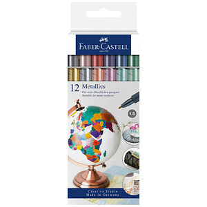 FABER-CASTELL Metallics Marker, 12er Kartonetui