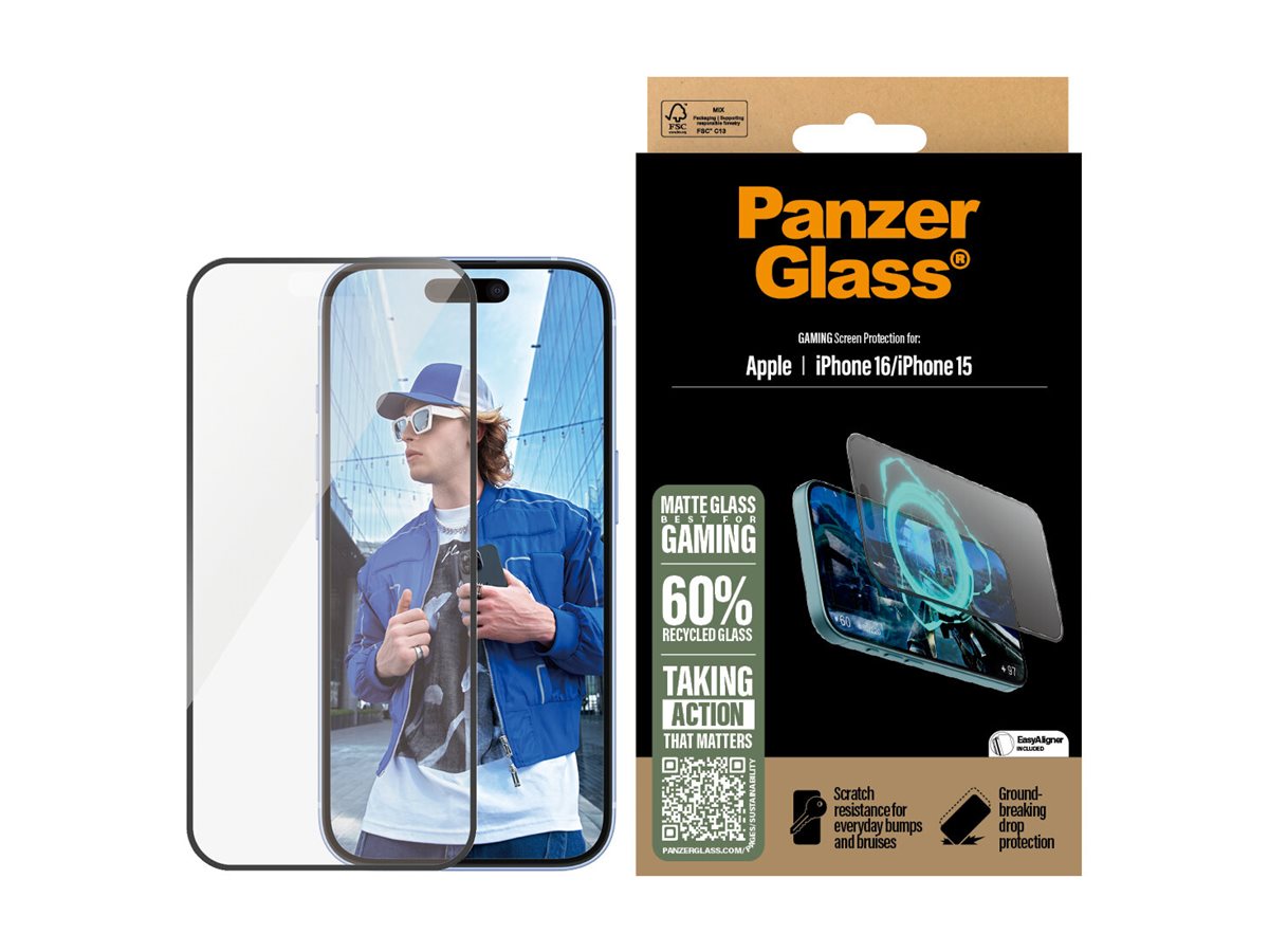 PANZERGLASS Gaming iPhone 16/15 UWF