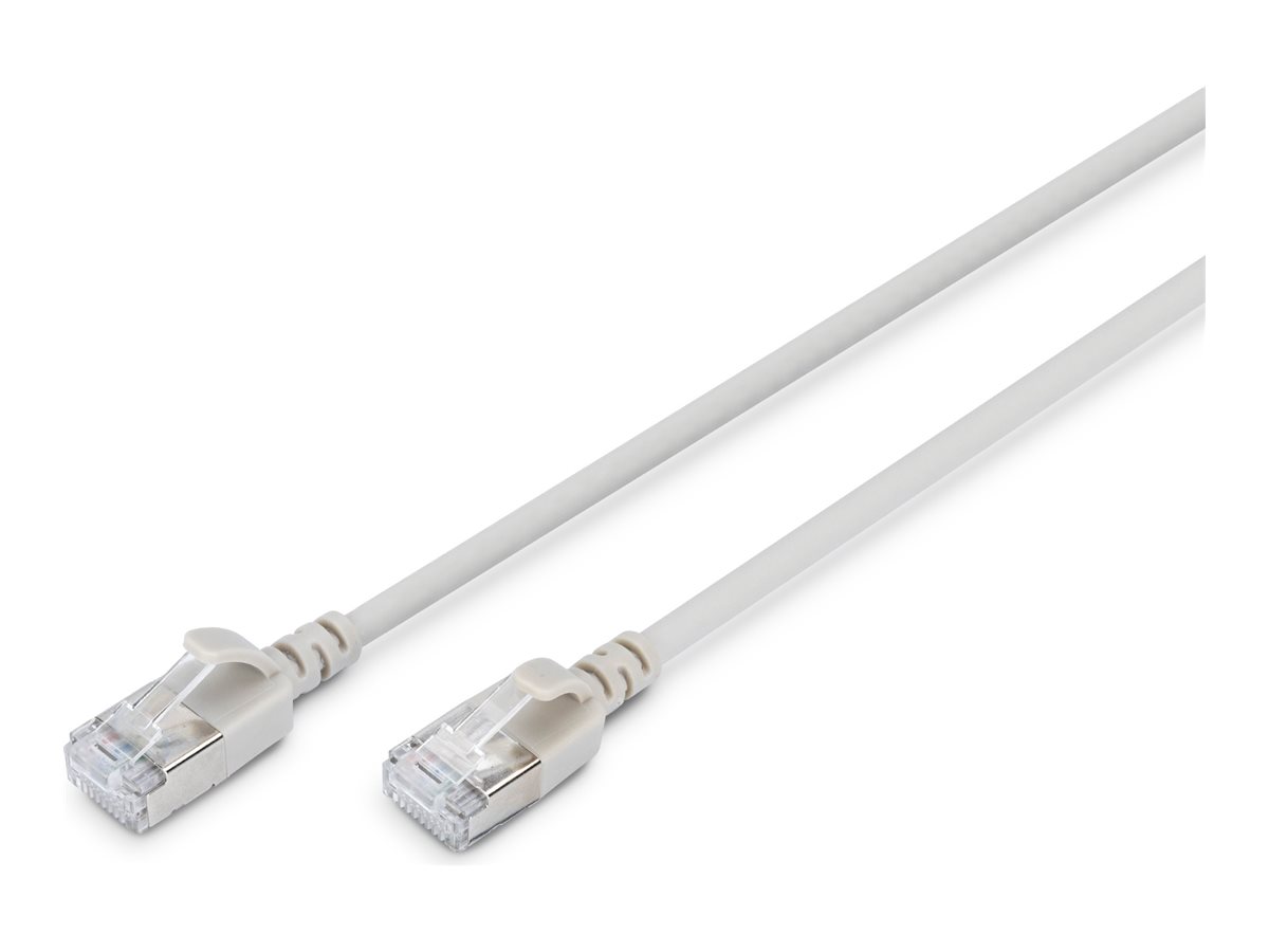 DIGITUS Slim Patchkabel, Kat. 6A, F/FTP, grau, 0,3 m