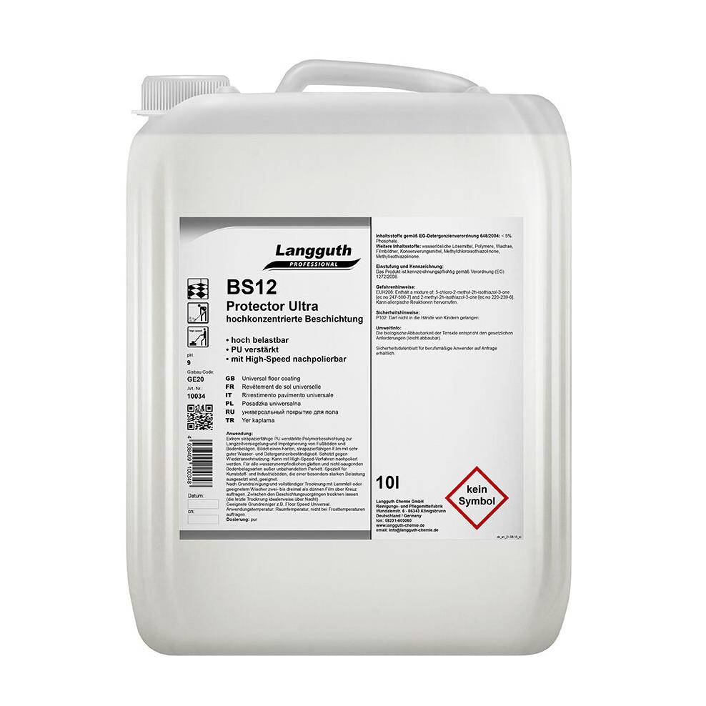 BS12 Protector Ultra PU verstärkte Beschichtung | 10 Liter Polymerhaltige Hochkonzentrierte PU Selbstglanz-Dispersion