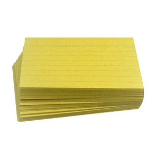 100 Karteikarten DIN A7 gelb liniert
